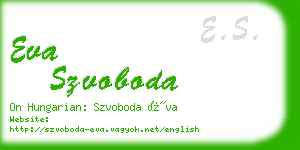 eva szvoboda business card